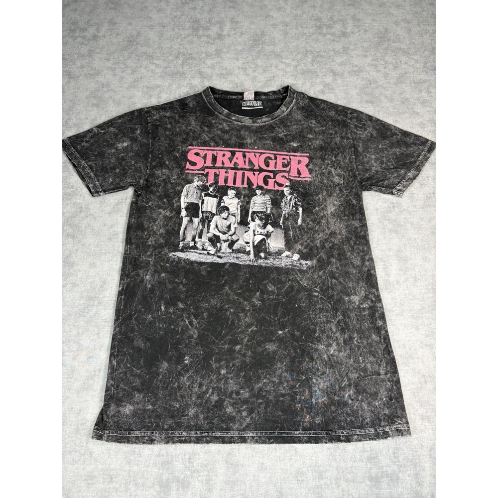 Stranger Things T Shirt Mens M Black Acid Wash Netflix Graphic Tee 2022